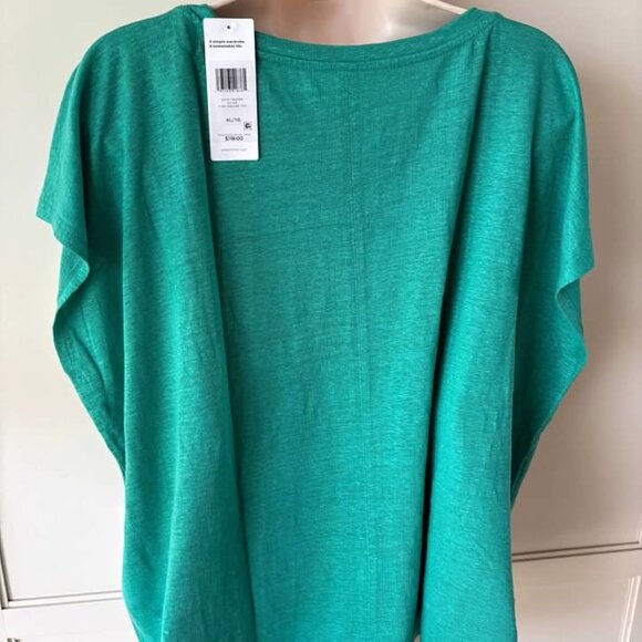 Eileen Fisher Organic Linen V Neck Square Tee Top-NWT- SZ XL - Picture 4 of 5